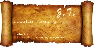 Zabolai Taksony névjegykártya